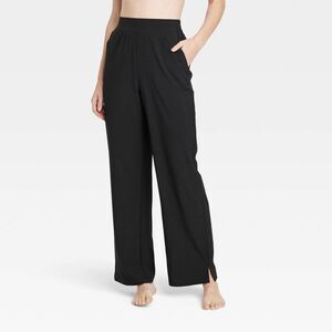 Women's Woven High-Rise Straight Leg Pants - All In Motion Black L